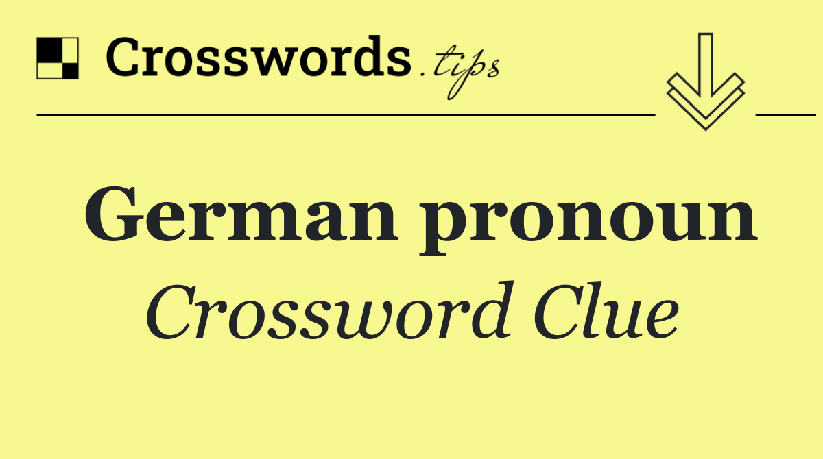 German pronoun