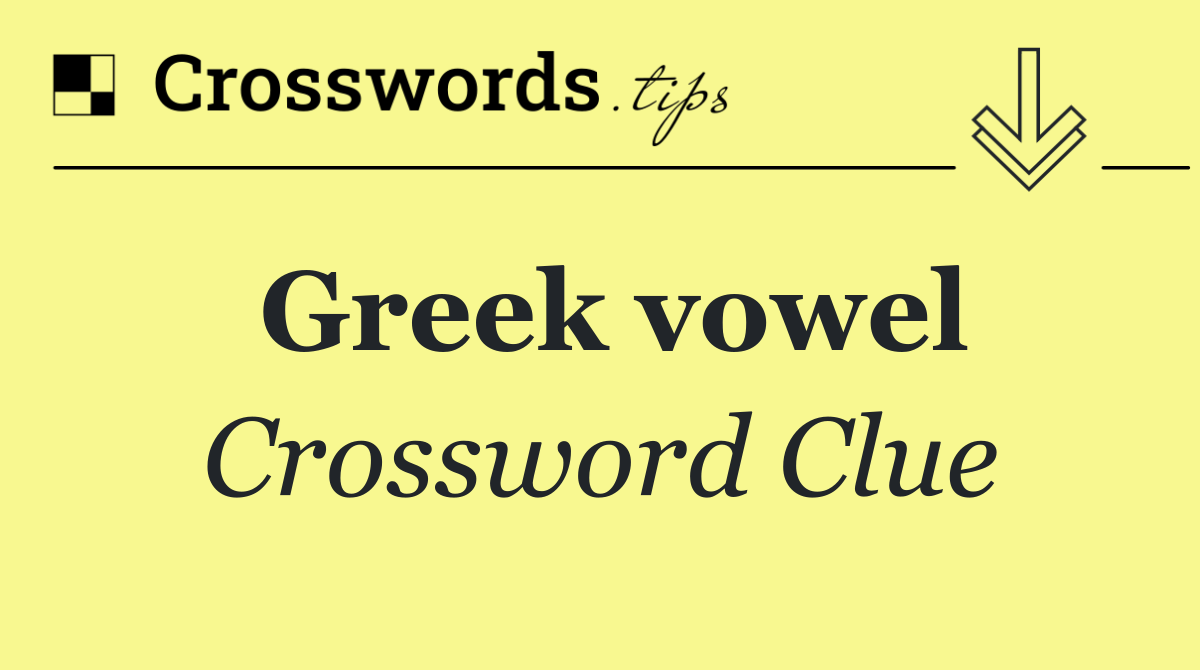 Greek vowel