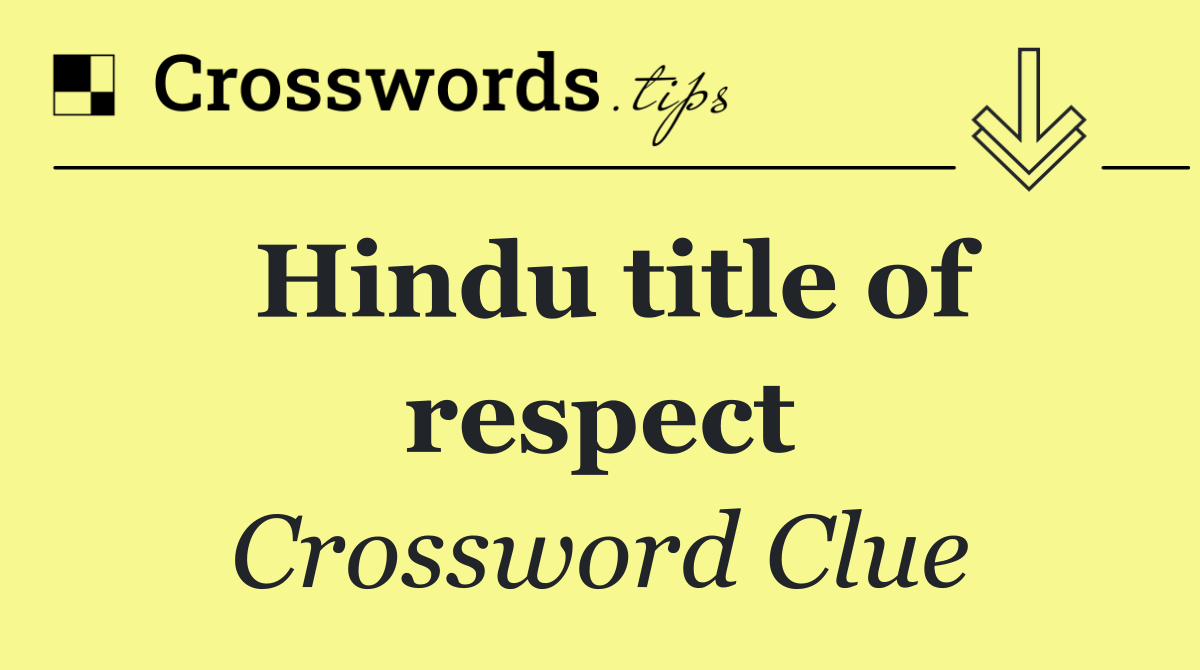 Hindu title of respect