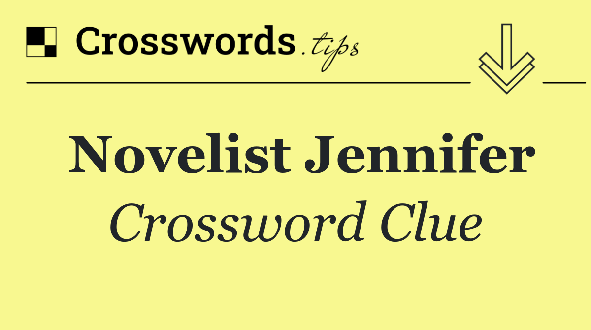 Novelist Jennifer