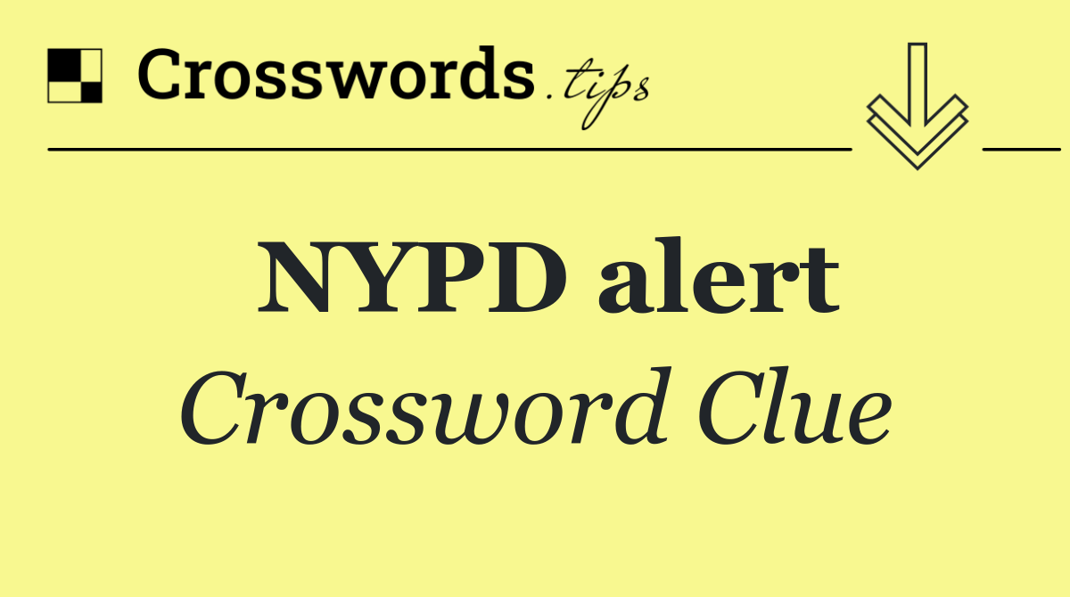 NYPD alert