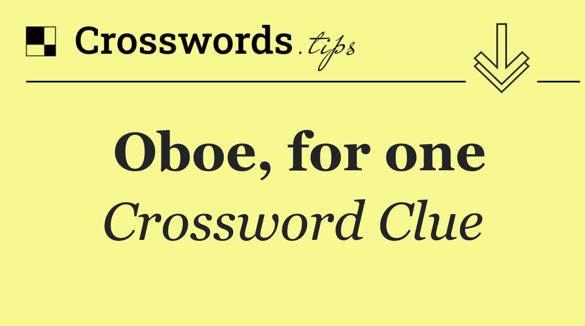 Oboe, for one