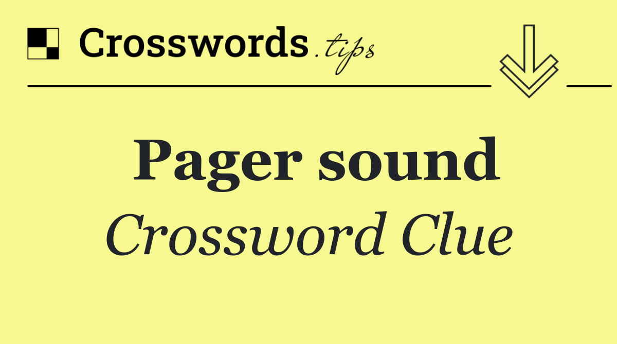 Pager sound