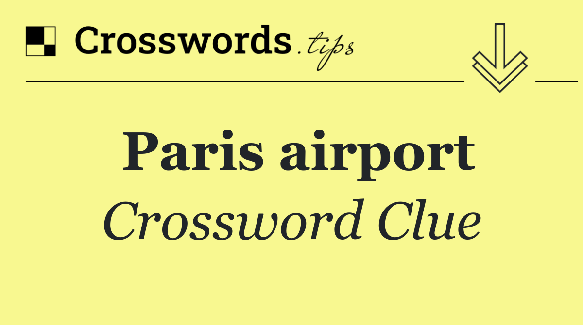 Paris airport