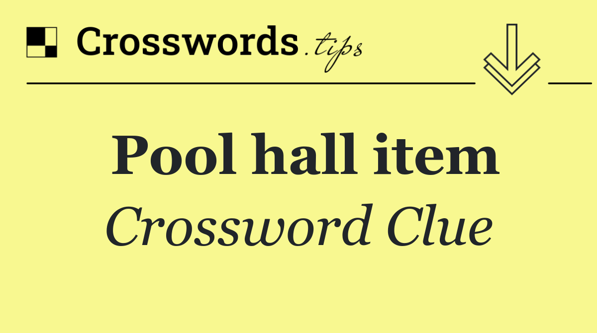 Pool hall item