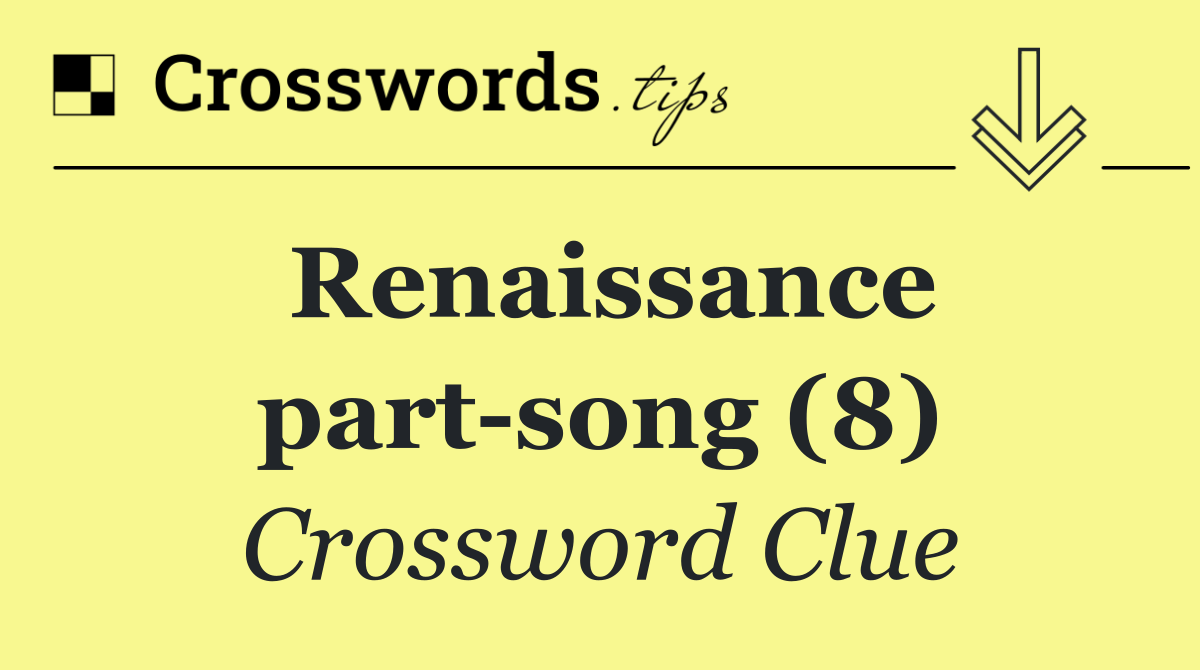 Renaissance part song (8)