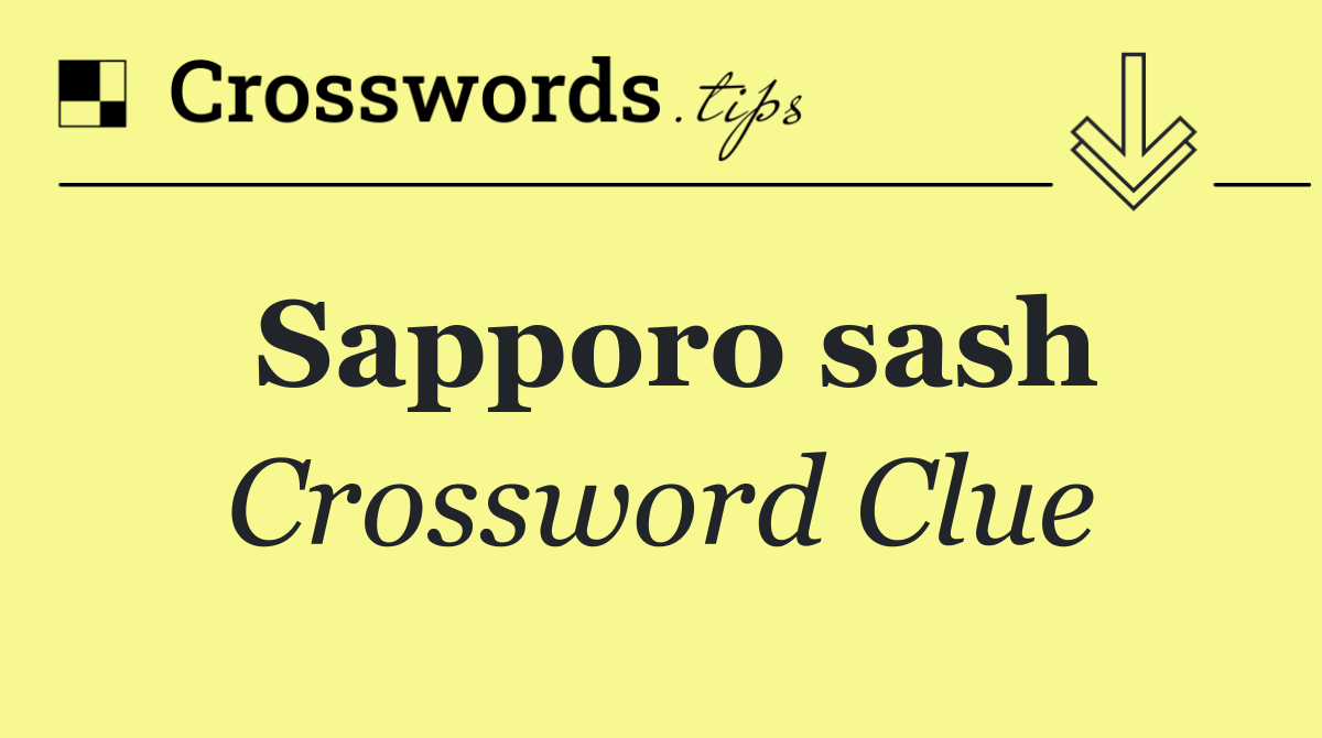 Sapporo sash