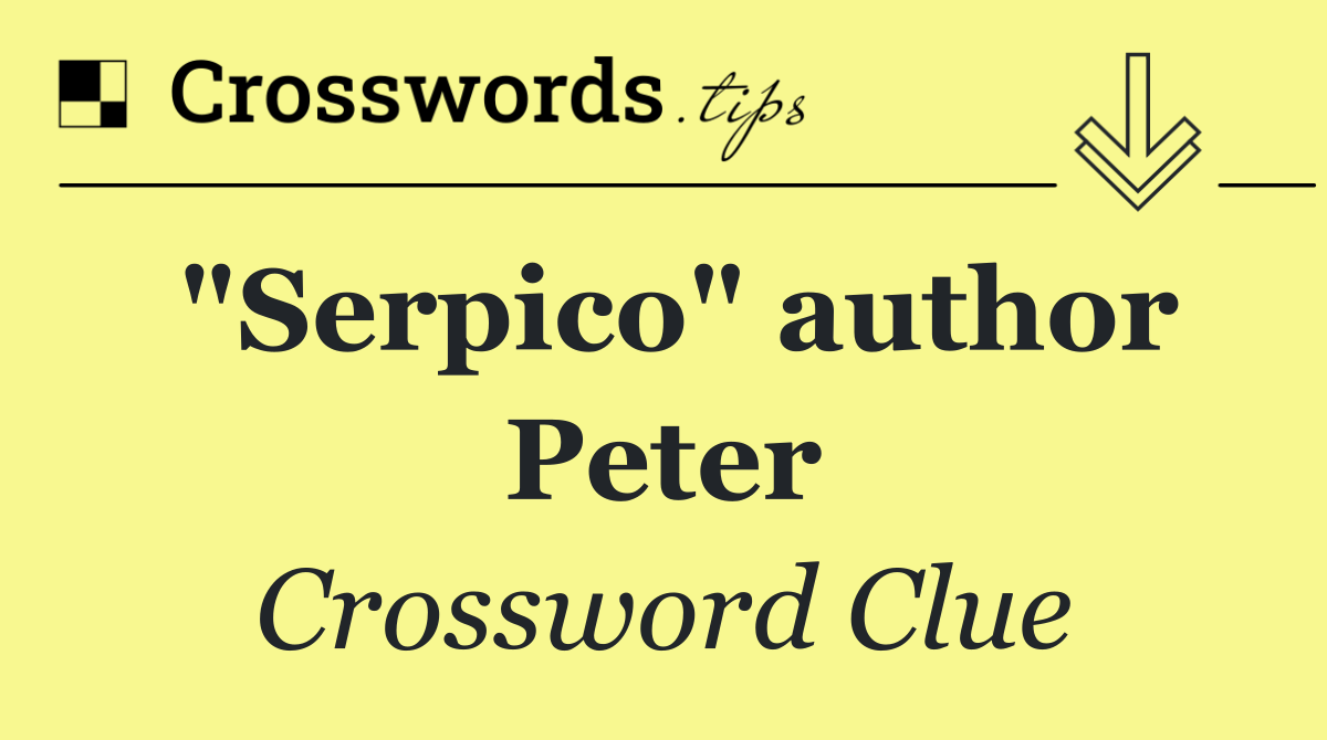 "Serpico" author Peter