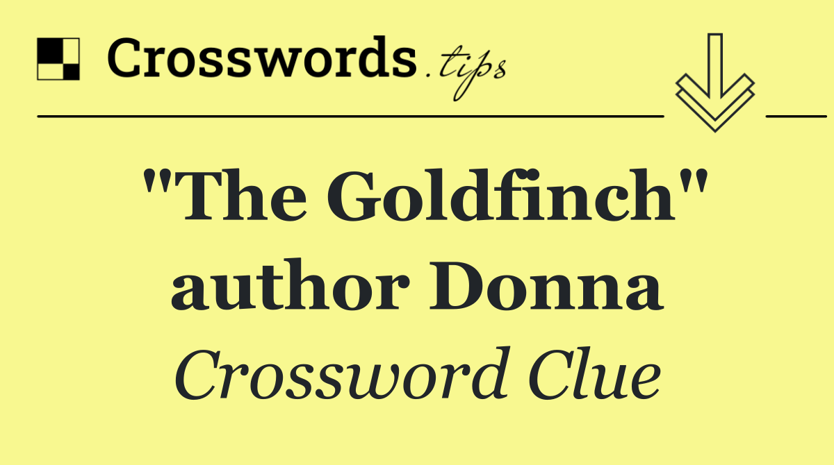 "The Goldfinch" author Donna