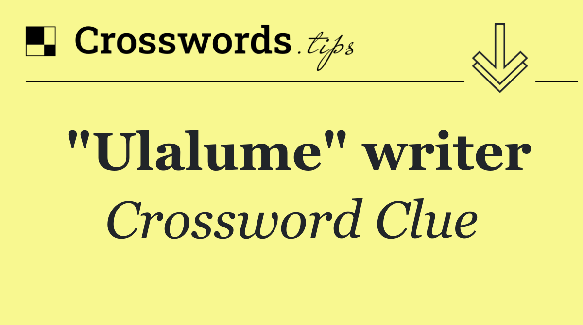 "Ulalume" writer