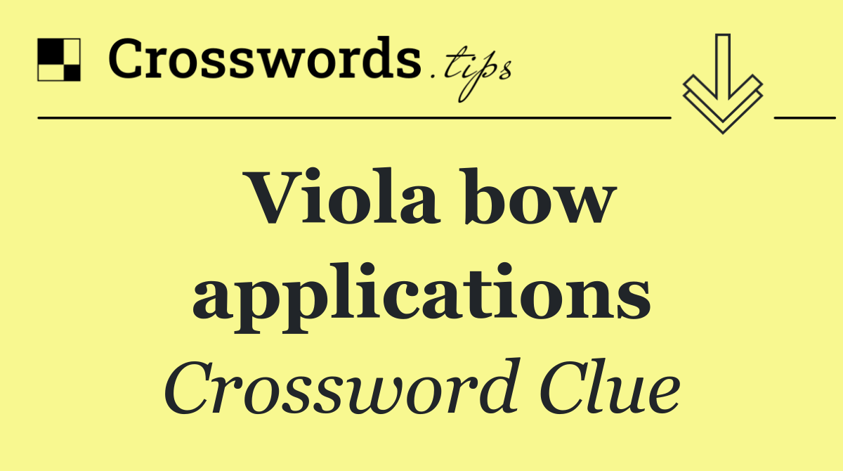 Viola bow applications
