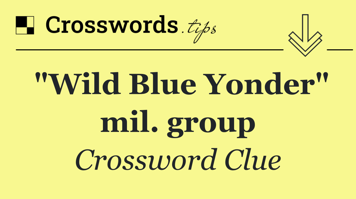"Wild Blue Yonder" mil. group