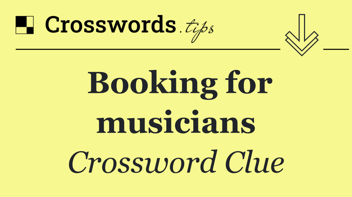 Booking for musicians