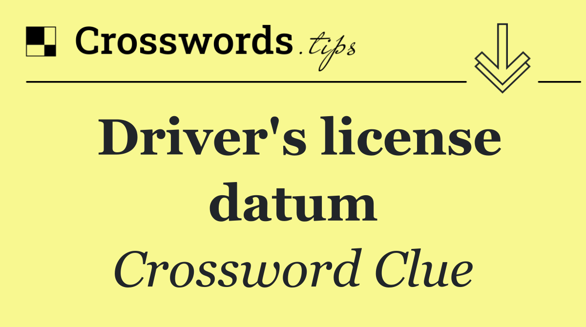 Driver's license datum