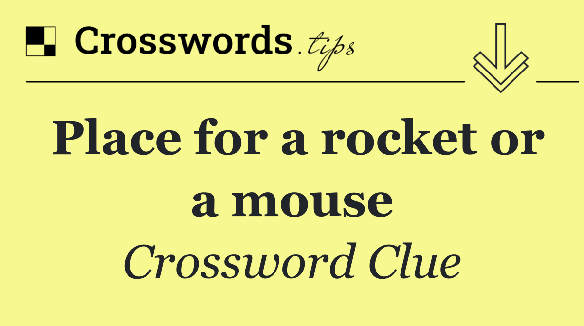 Place for a rocket or a mouse