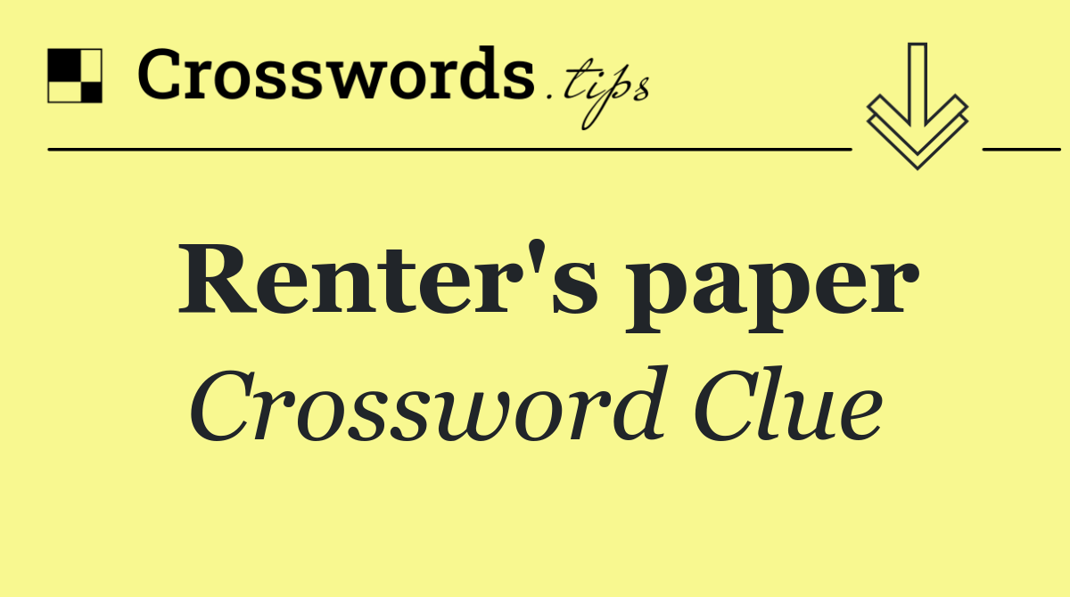 Renter's paper