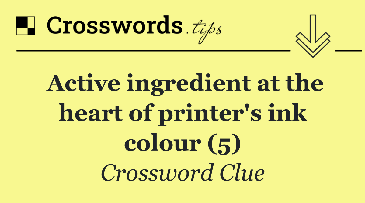 Active ingredient at the heart of printer's ink colour (5)