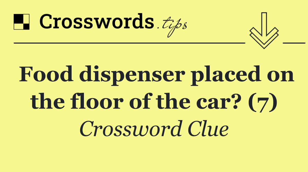 Food dispenser placed on the floor of the car? (7)