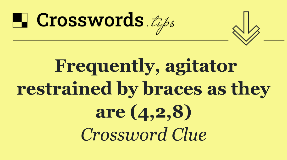 Frequently, agitator restrained by braces as they are (4,2,8)