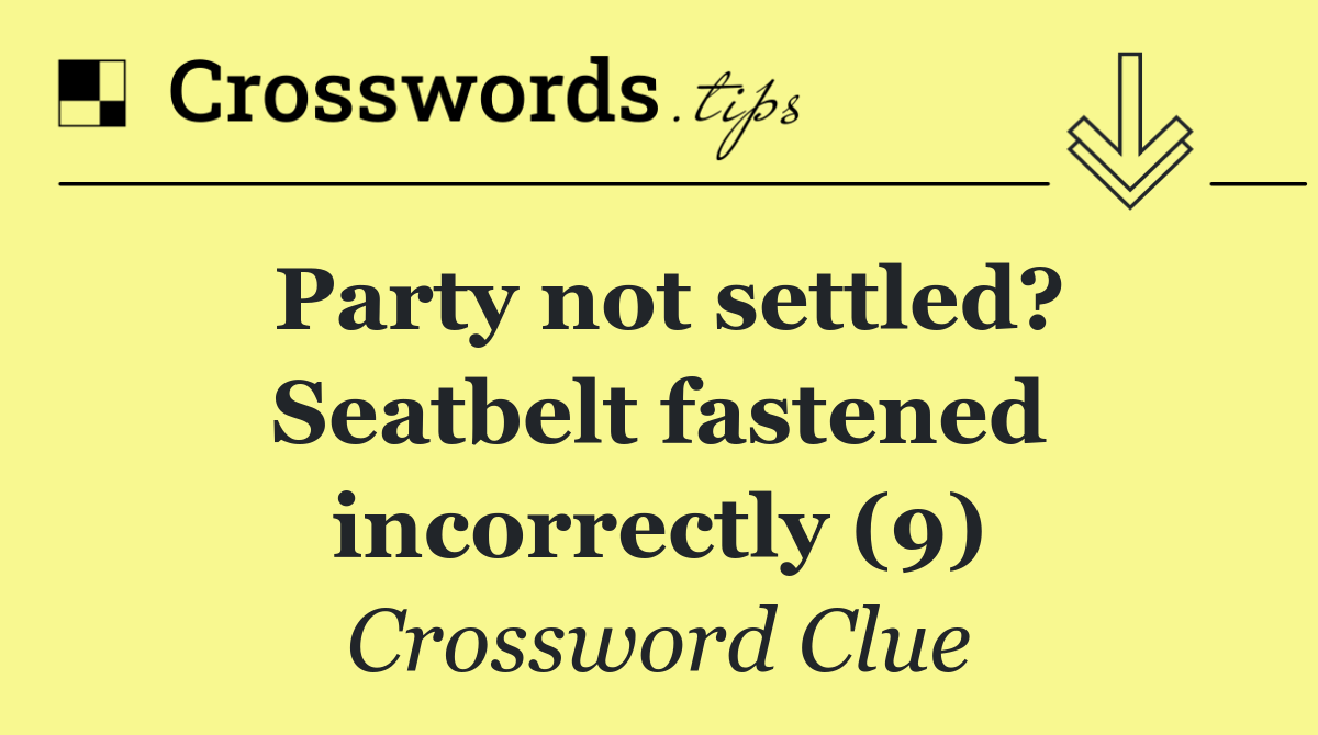 Party not settled? Seatbelt fastened incorrectly (9)