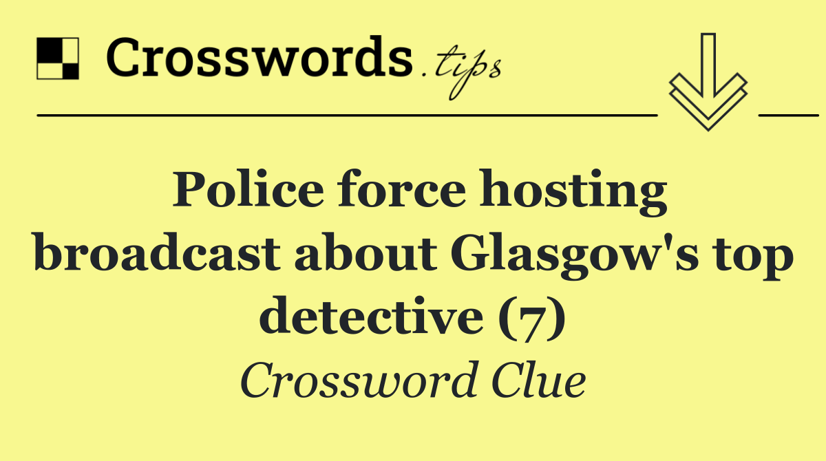 Police force hosting broadcast about Glasgow's top detective (7)