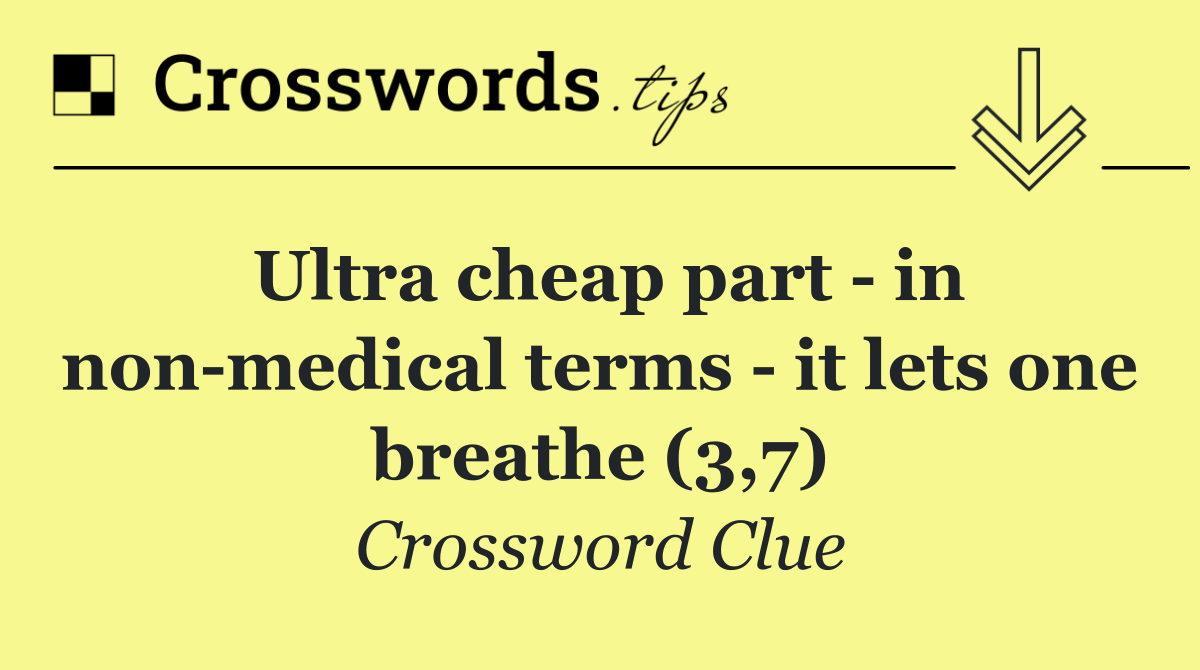 Ultra cheap part   in non medical terms   it lets one breathe (3,7)