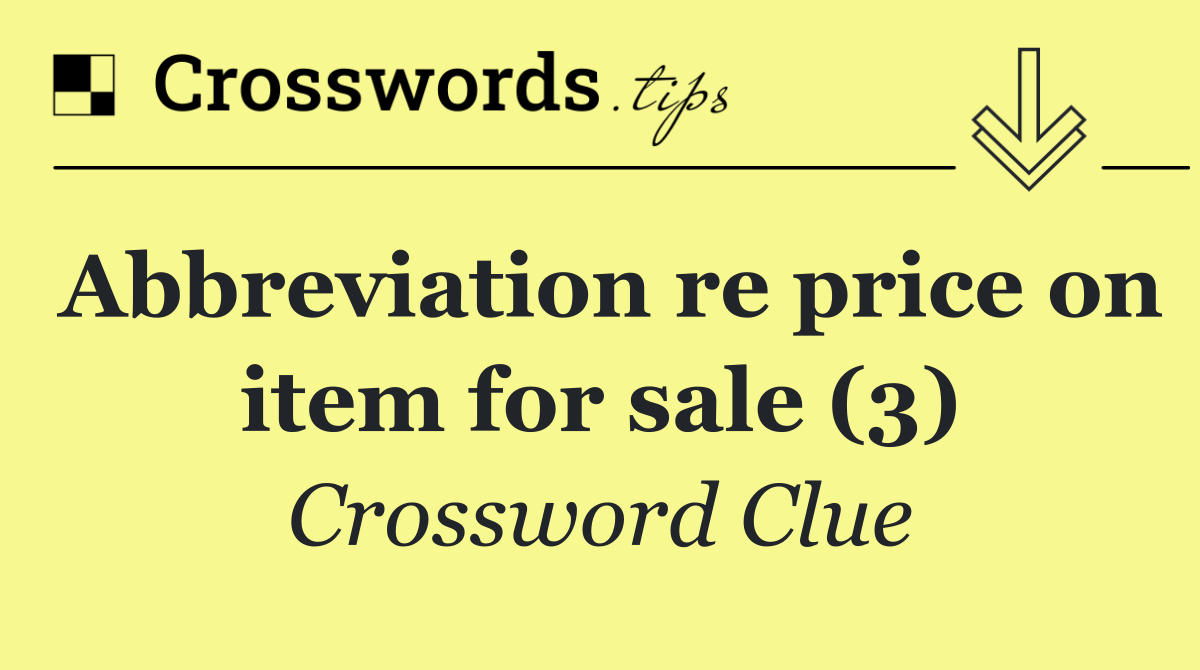 Abbreviation re price on item for sale (3)