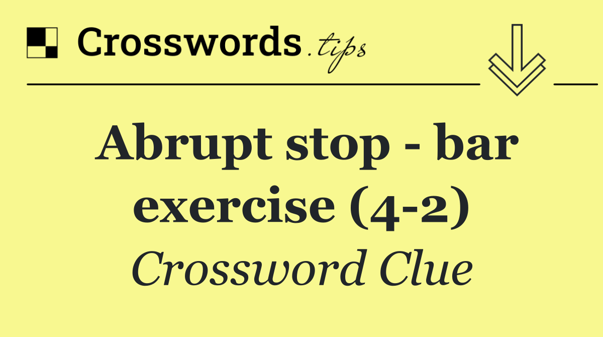 Abrupt stop   bar exercise (4 2)