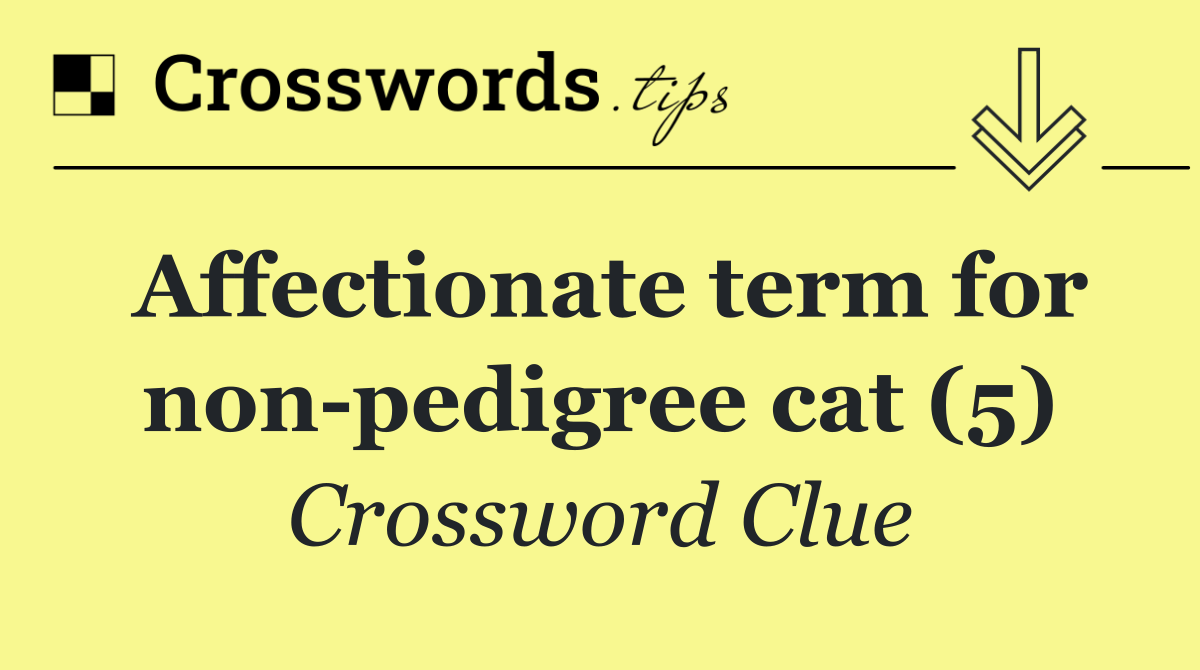 Affectionate term for non pedigree cat (5)