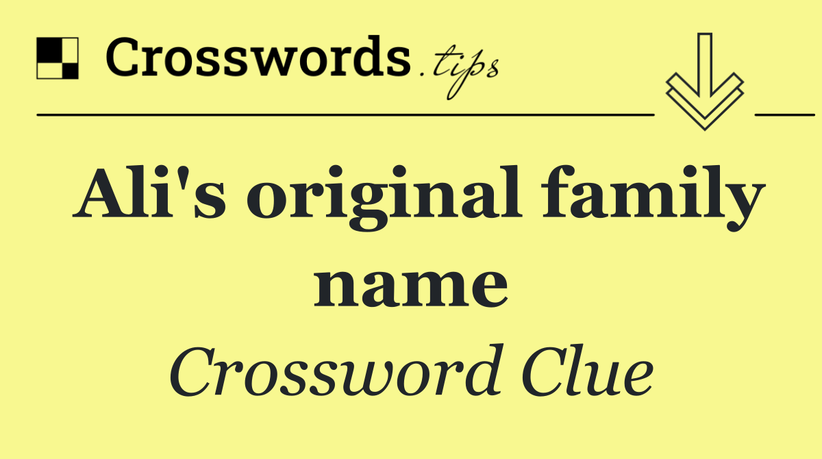 Ali's original family name