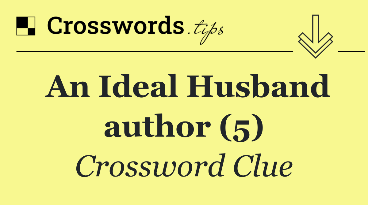 An Ideal Husband author (5)