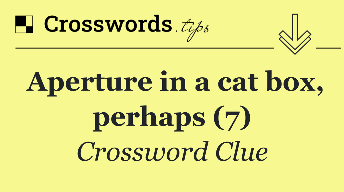 Aperture in a cat box, perhaps (7)