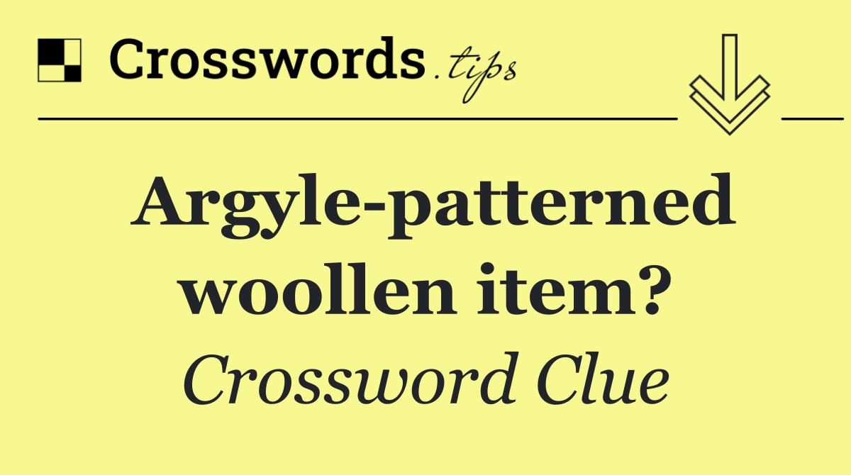 Argyle patterned woollen item?