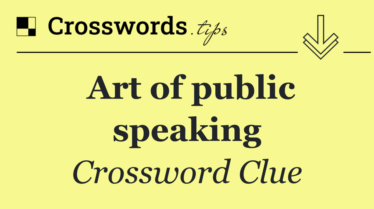 Art of public speaking