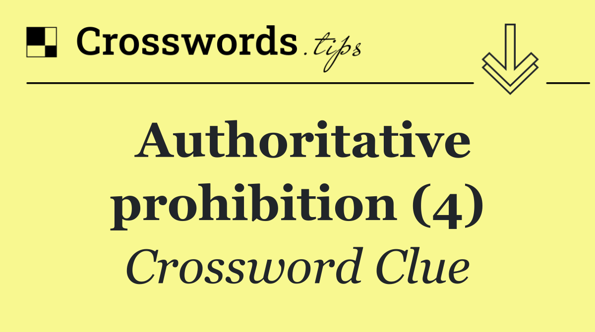Authoritative prohibition (4)