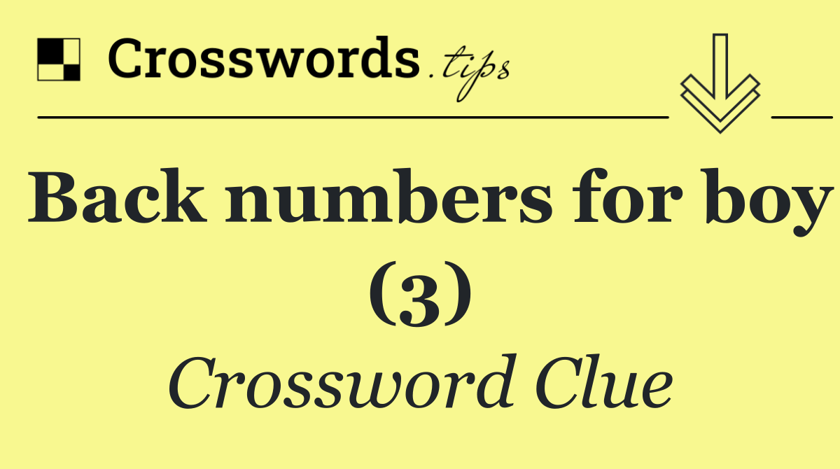 Back numbers for boy (3)