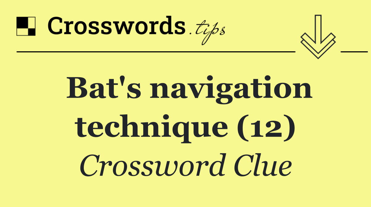 Bat's navigation technique (12)