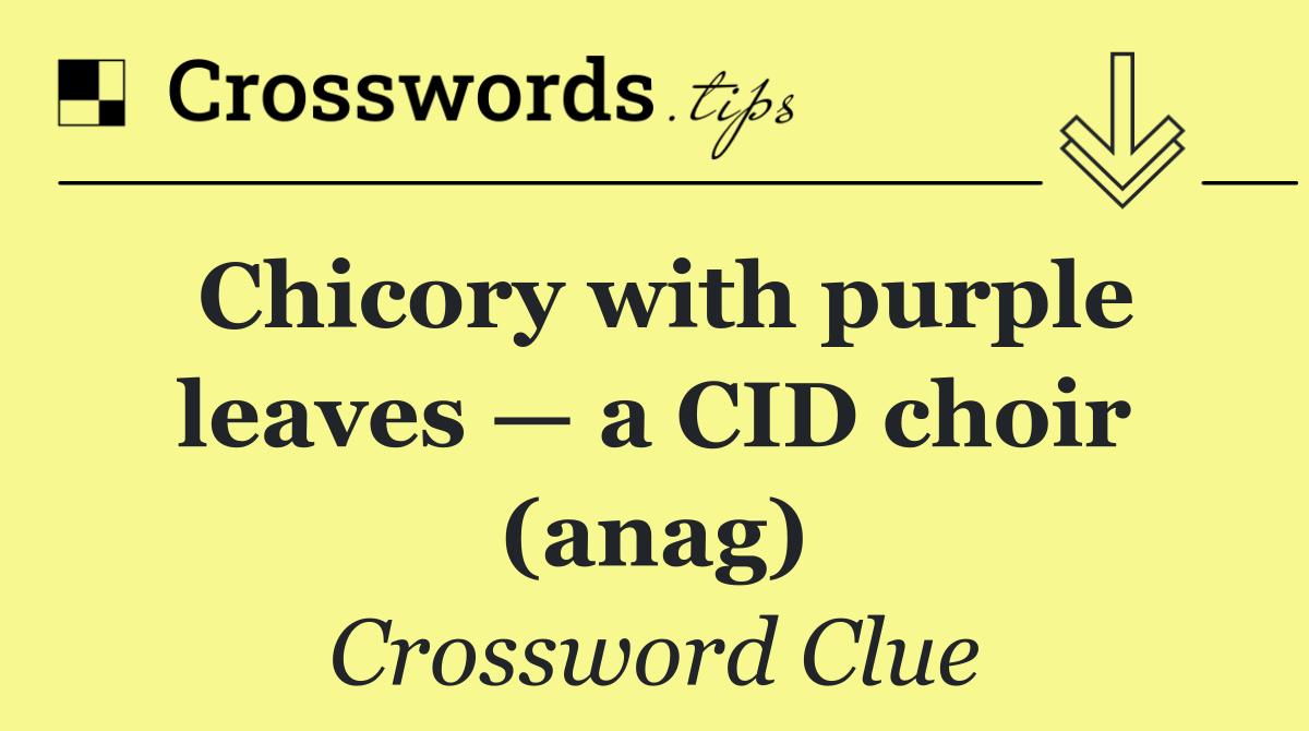 Chicory with purple leaves — a CID choir (anag)