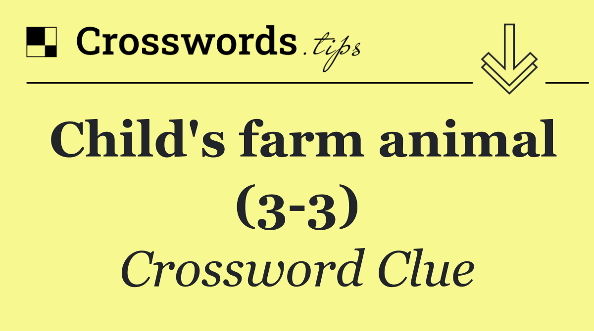 Child's farm animal (3 3)