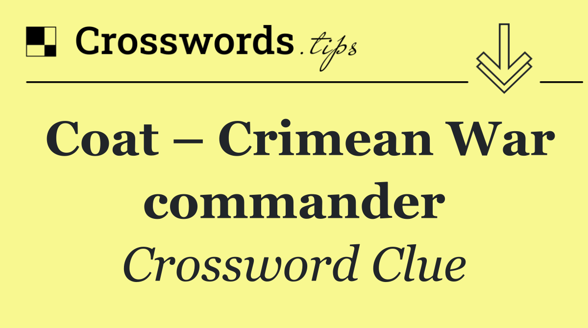 Coat – Crimean War commander