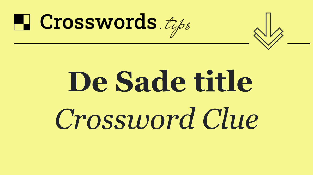 De Sade title
