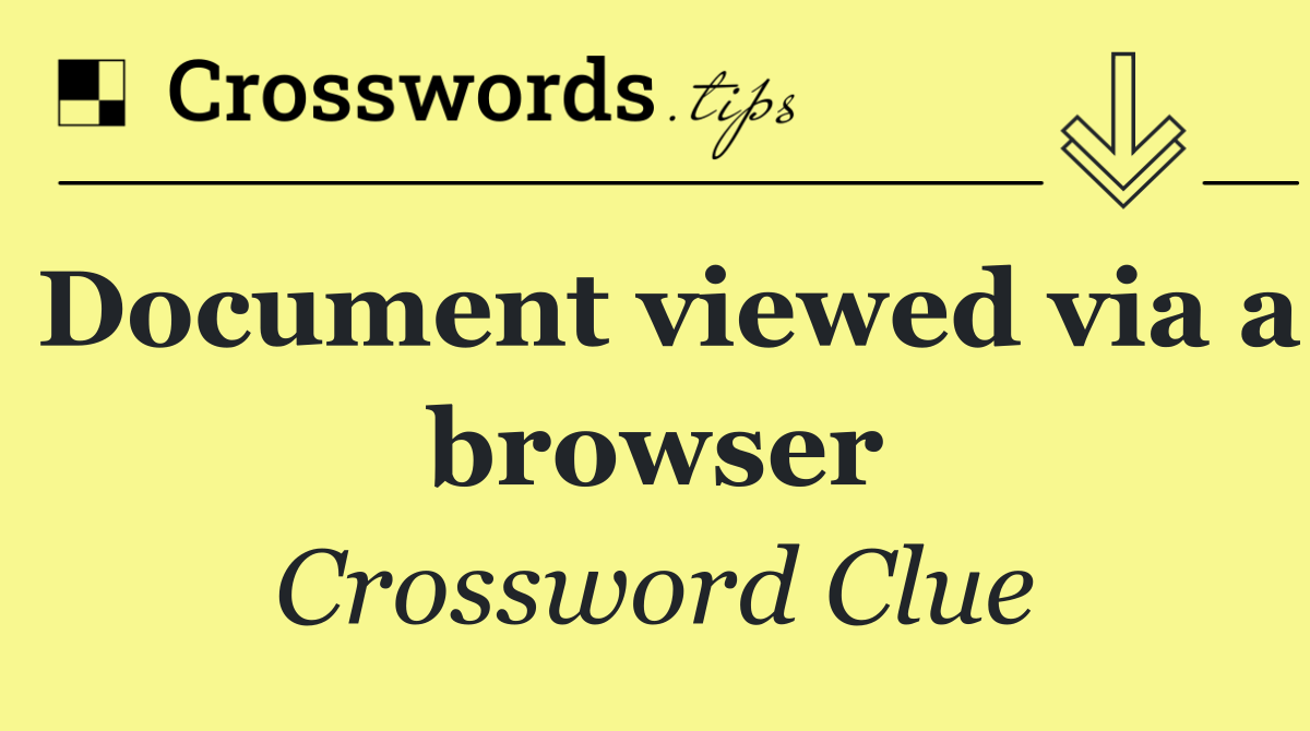 Document viewed via a browser
