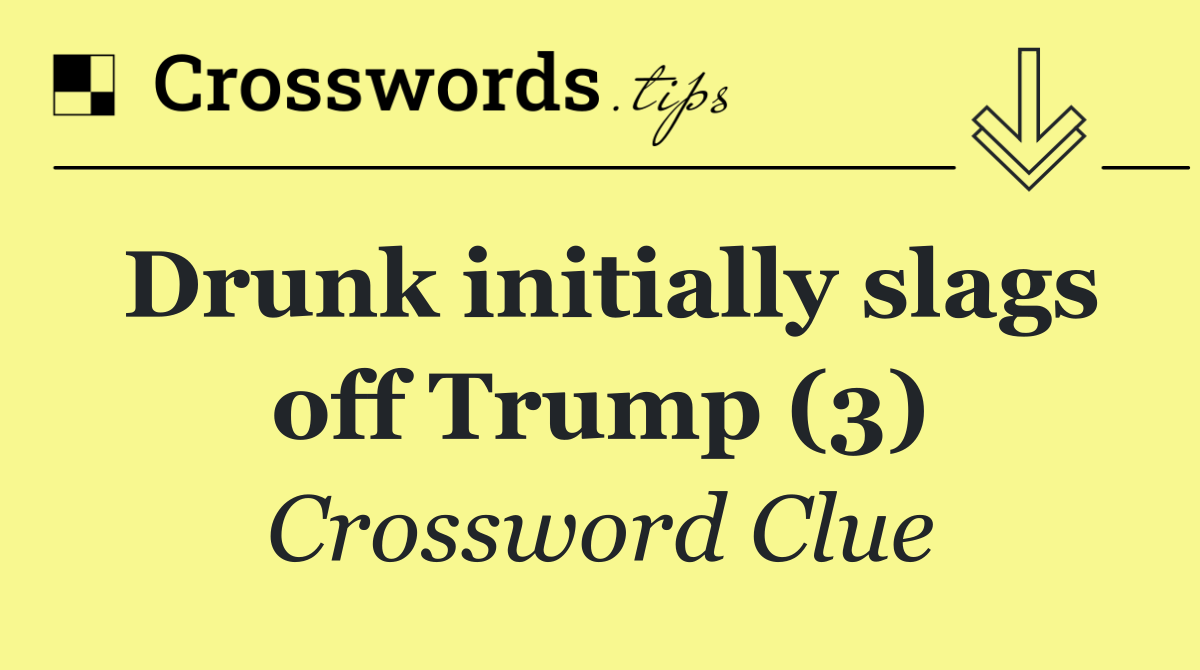 Drunk initially slags off Trump (3)