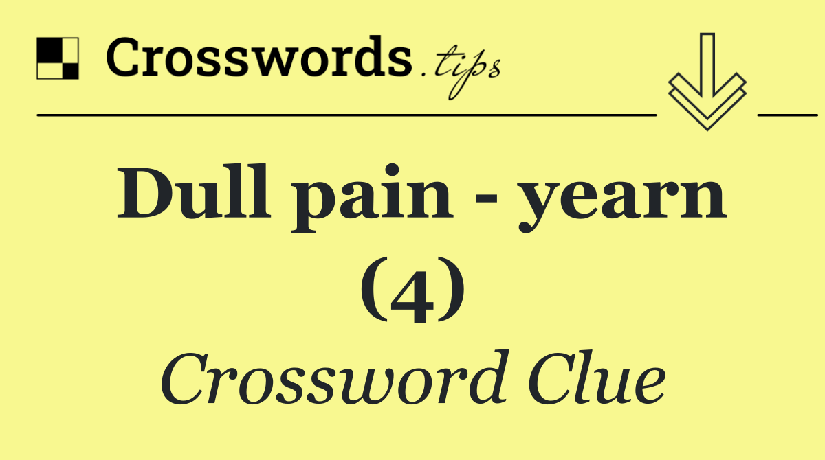 Dull pain   yearn (4)
