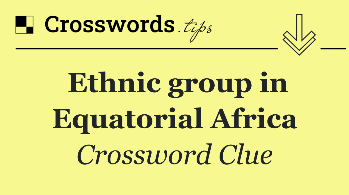 Ethnic group in Equatorial Africa
