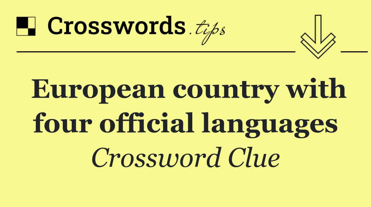 European country with four official languages