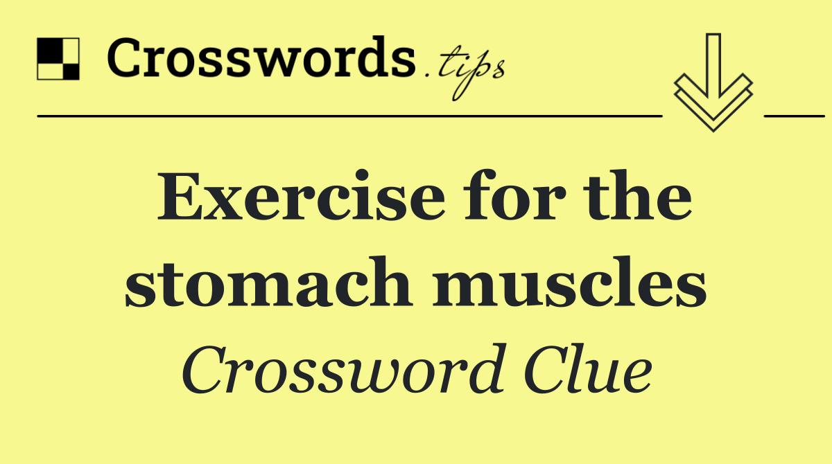 Exercise for the stomach muscles