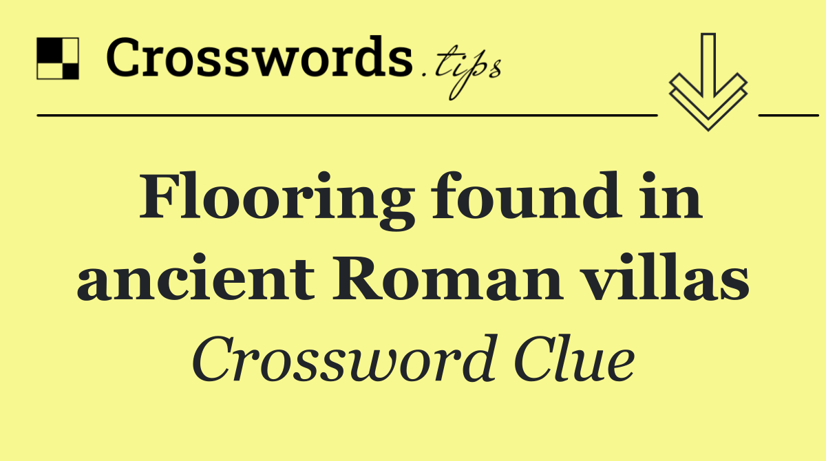 Flooring found in ancient Roman villas