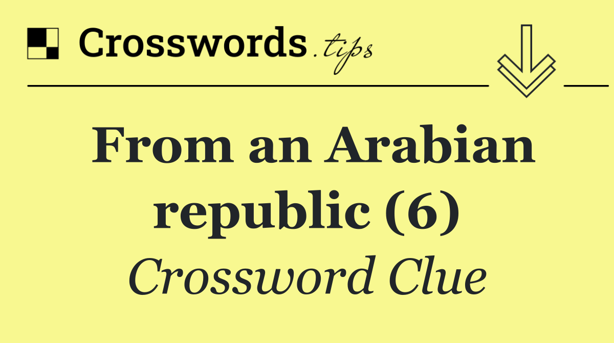 From an Arabian republic (6)