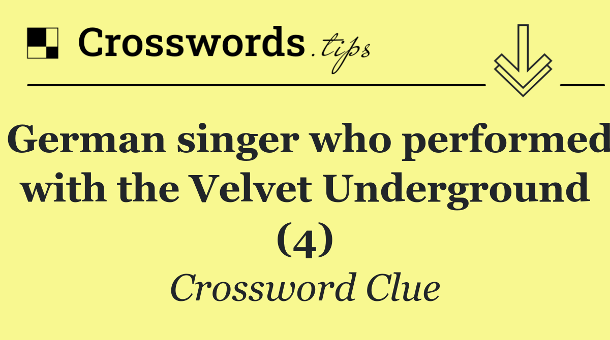 German singer who performed with the Velvet Underground (4)